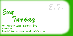 eva tarpay business card