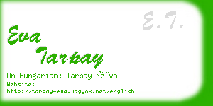 eva tarpay business card